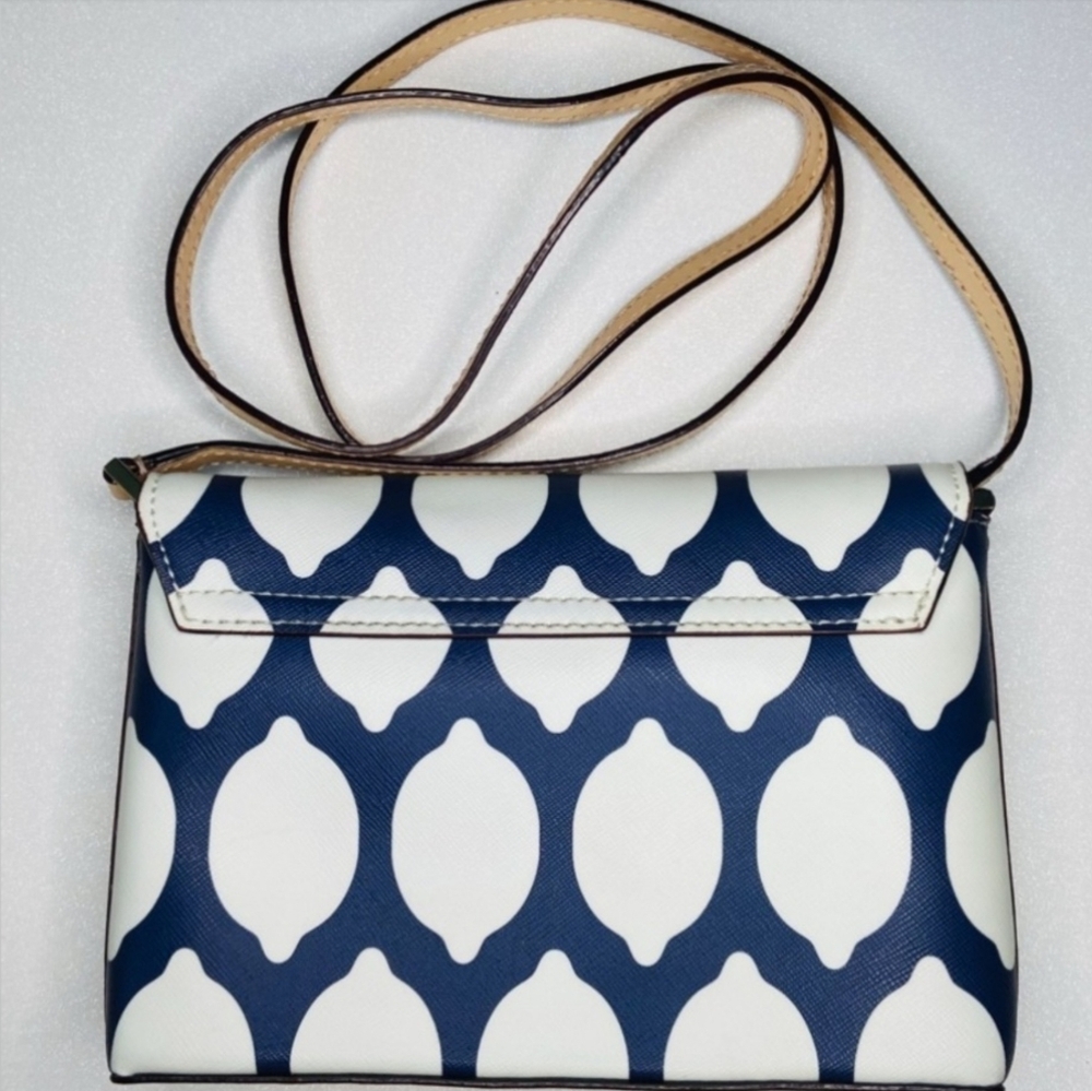 Kate Spade NY Vintage GRANT STREET CROSSBODY Navy & White French Lemon EUC - Picture 6 of 14